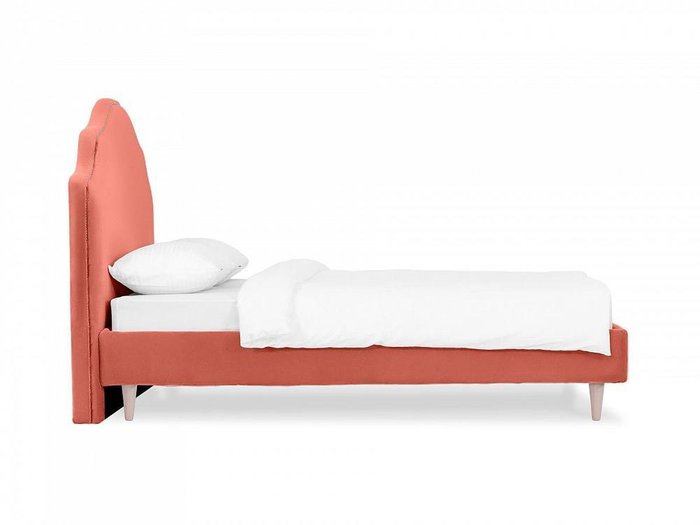 Кровать Queen II Victoria L 160х200 кораллового цвета с бежевыми ножками - лучшие Кровати для спальни в INMYROOM