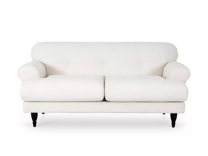 Диван Italia белого цвета с черными ножками - купить Прямые диваны по цене 85050.0