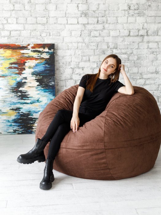 Кресло Софт 150х150 коричневого цвета - лучшие Бескаркасная мебель в INMYROOM