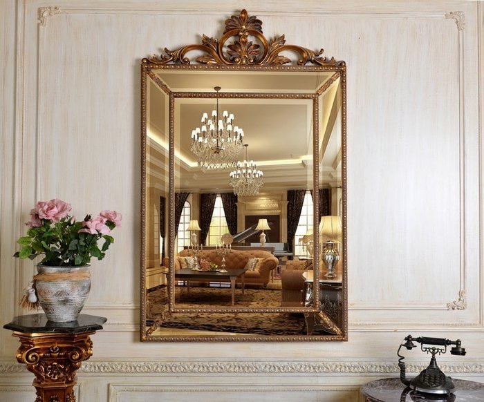 Настенное Зеркало в раме Ambren Gold - лучшие Настенные зеркала в INMYROOM