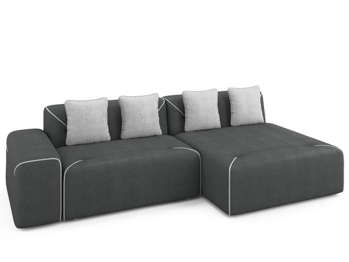 Угловой раскладной диван Portu правый темно-серого цвета - лучшие Угловые диваны в INMYROOM