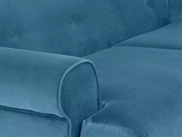 Диван Italia L синего цвета с черными ножками - лучшие Прямые диваны в INMYROOM