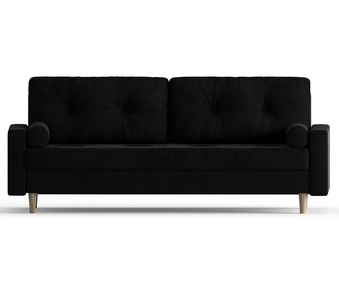 Диван-кровать из велюра Basel черного цвета - купить Прямые диваны по цене 39490.0
