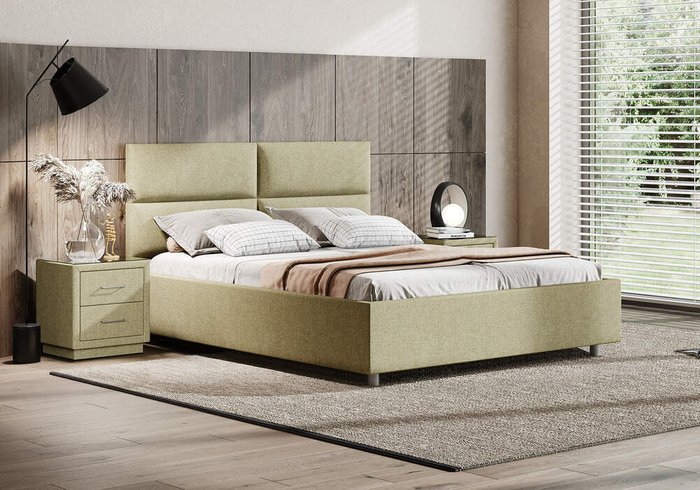 Кровать Omega 180х200 синего цвета без основания и подъемного механизма  - лучшие Кровати для спальни в INMYROOM