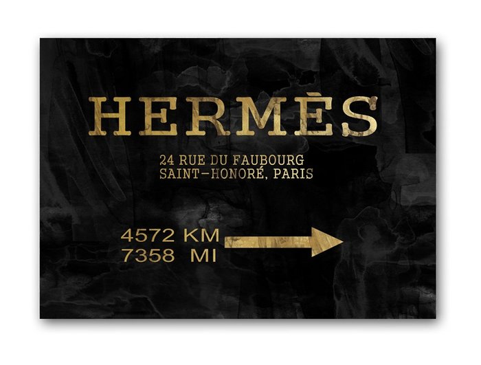Постер Hermes 2 А4 черно-золотого цвета