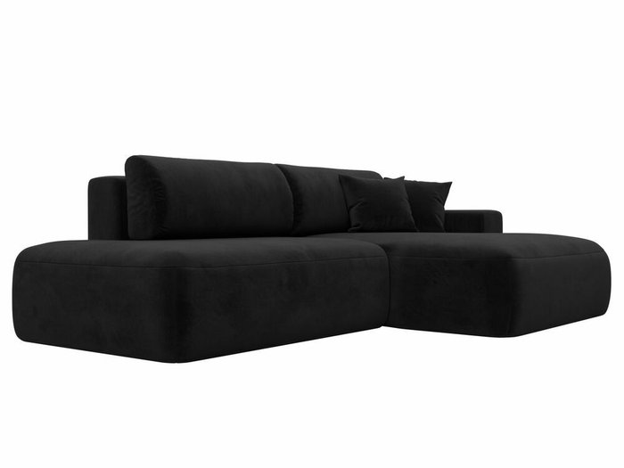 Угловой диван-кровать Лига 036 Модерн черного цвета правый угол - лучшие Угловые диваны в INMYROOM
