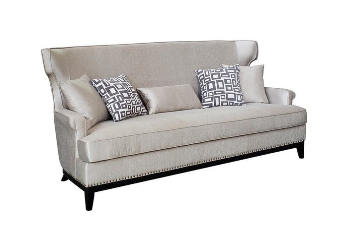 Диван трехместный бежевый (с подушками) - купить Прямые диваны по цене 125000.0