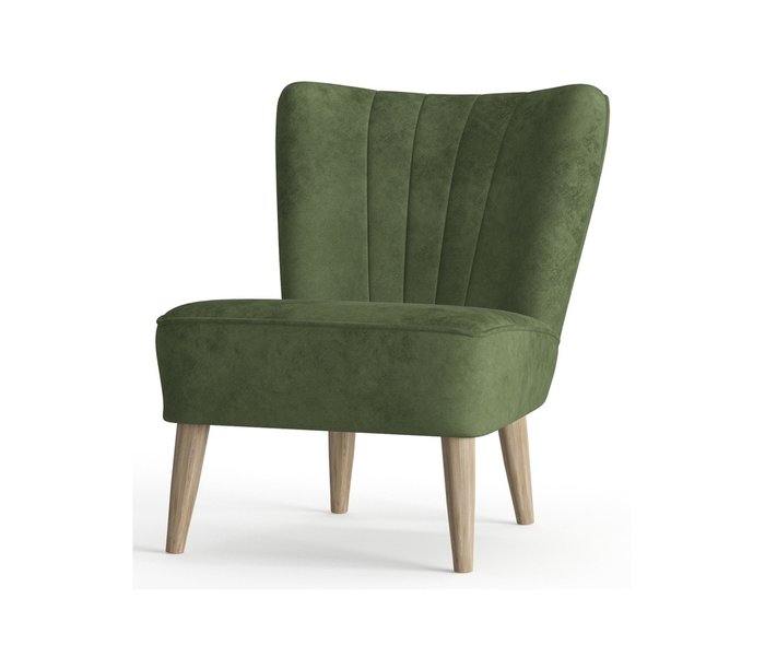 Кресло Пальмира в обивке из велюра темно-зеленого цвета