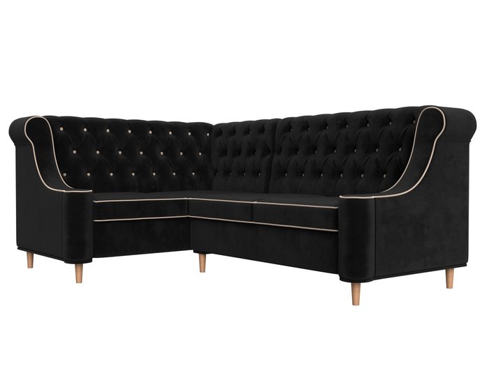 Угловой диван Бронкс черного цвета левый угол - лучшие Угловые диваны в INMYROOM