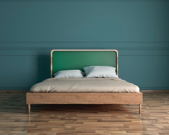 Кровать Ellipse 160*200 коричнево-зеленого цвета - лучшие Кровати для спальни в INMYROOM
