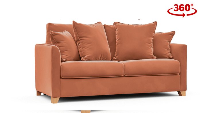 Диван-кровать Лион 177 оранжево-коричневого цвета - лучшие Прямые диваны в INMYROOM
