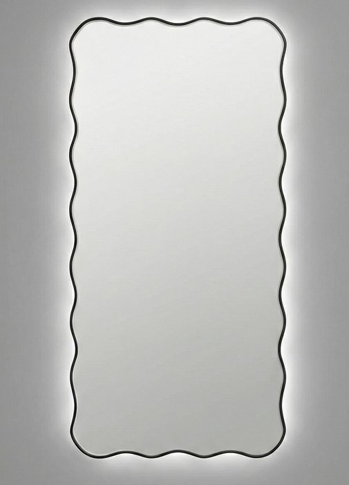 Настенное зеркало Fancy L 60х120 в раме черного цвета с подсветкой