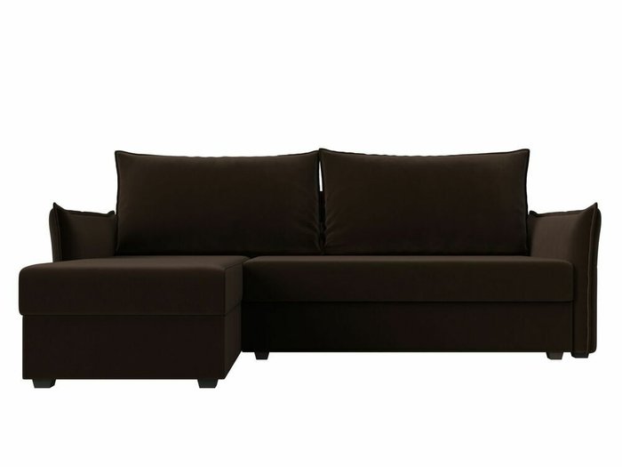 Угловой диван-кровать Лига 004 темно-коричневого цвета угол левый - купить Угловые диваны по цене 33999.0
