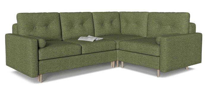 Диван-кровать модульный угловой Белфаст зеленого цвета