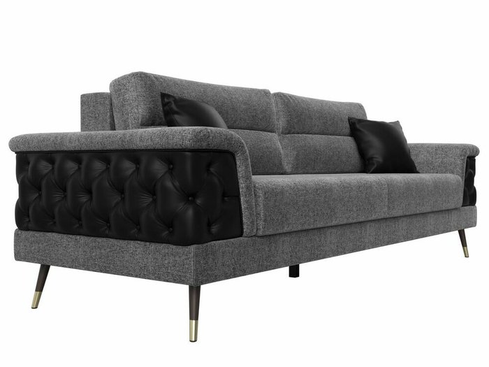  Прямой диван-кровать Лига 023 серо-черного цвета - лучшие Прямые диваны в INMYROOM