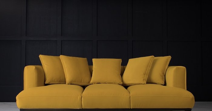 Диван Nesta горчичного цвета - лучшие Прямые диваны в INMYROOM