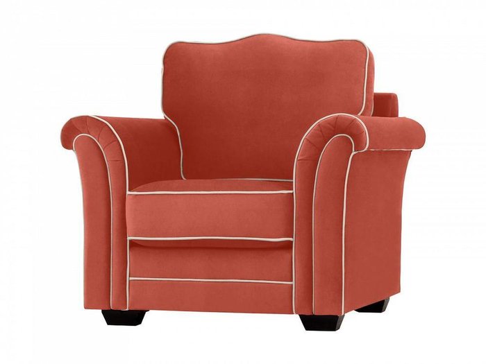 Кресло Sydney кораллового цвета с белым кантом  - купить Интерьерные кресла по цене 51390.0