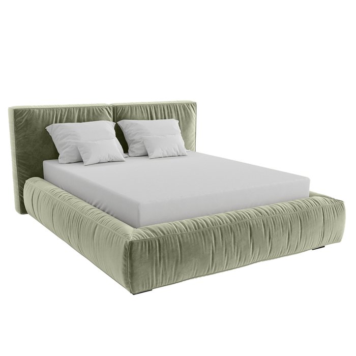 Кровать с ящиком и подъемным механизмом Sweet Dream 200х200 зеленого цвета