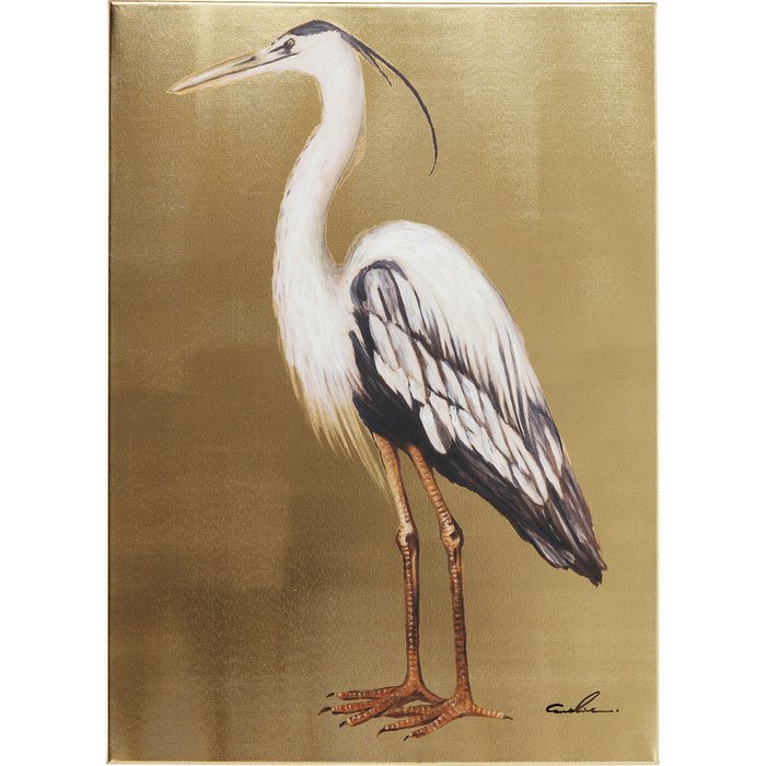 Картина Heron 50х70 бело-бежевого цвета