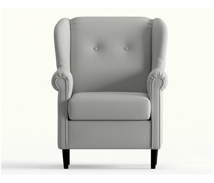 Кресло из велюра Леон светло-серого цвета - купить Интерьерные кресла по цене 15990.0