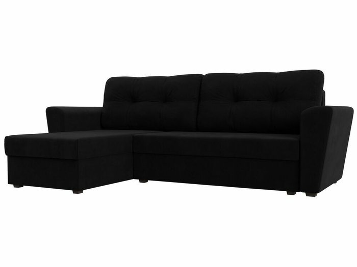 Угловой диван-кровать Амстердам лайт черного цвета левый угол