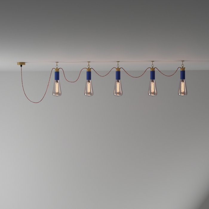 Потолочная люстра Фьюжн сине-бронзового цвета  - купить Потолочные люстры по цене 8170.0