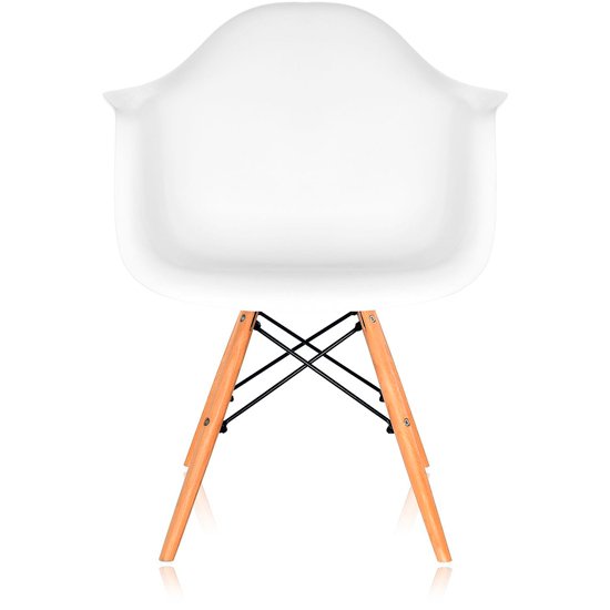 Стул-кресло белого цвета с ножками из массива бука - купить Обеденные стулья по цене 5590.0