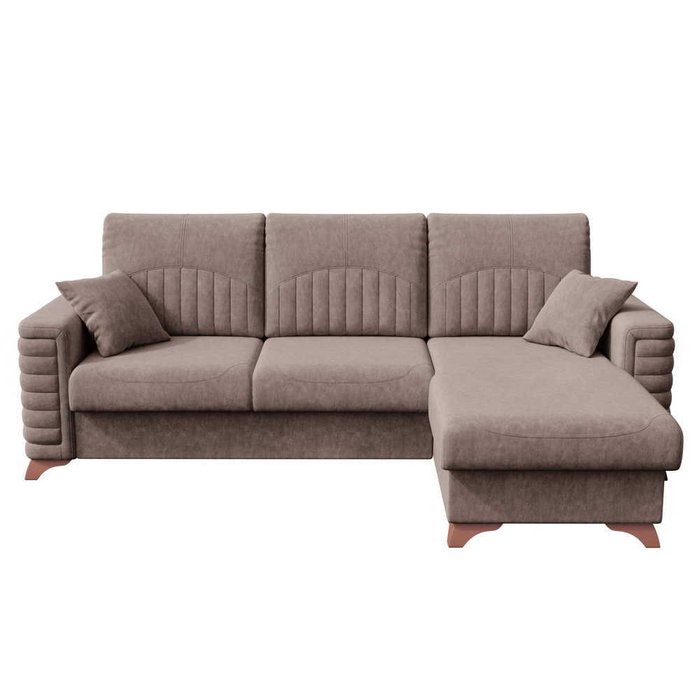 Угловой диван-кровать Софи коричневого цвета