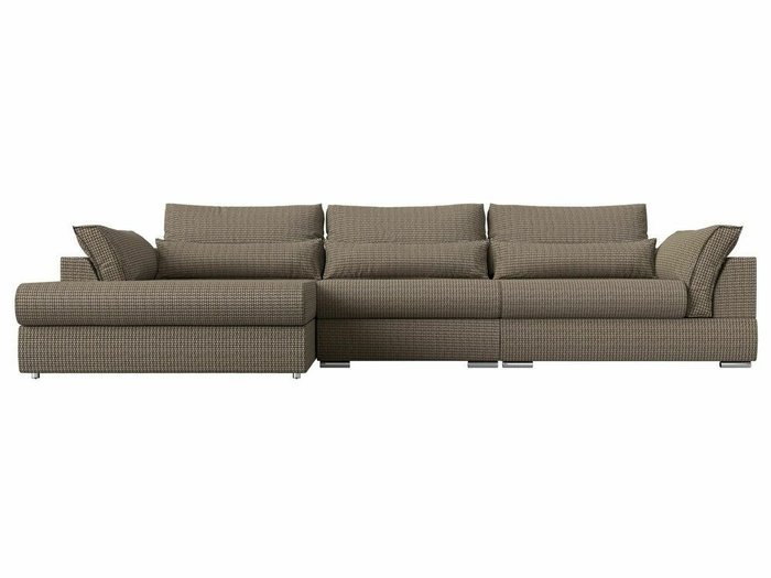 Угловой диван-кровать Пекин Long бежево-коричневого цвета угол левый - купить Угловые диваны по цене 109999.0