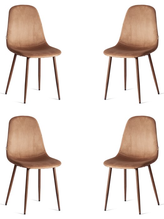 Комплект из четырех стульев Breeze бежево-коричневого цвета
