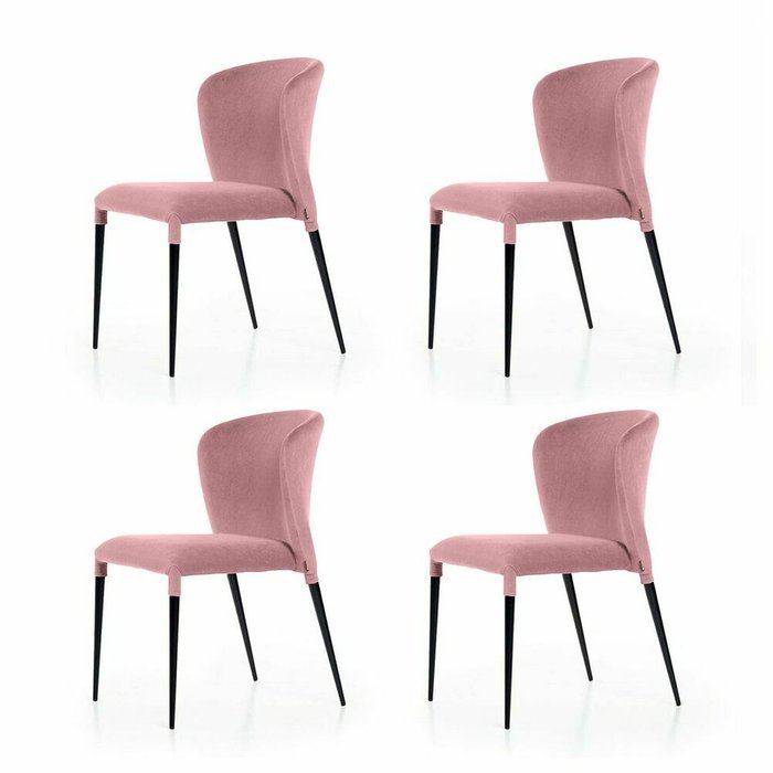 Комплект из четырех стульев Albert розового цвета