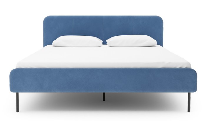 Кровать Элиса 180х200 синего цвета без подъемного механизма - лучшие Кровати для спальни в INMYROOM Кровать Элиса 180х200 синего цвета без подъемного механизма - лучшие Кровати для спальни в INMYROOM