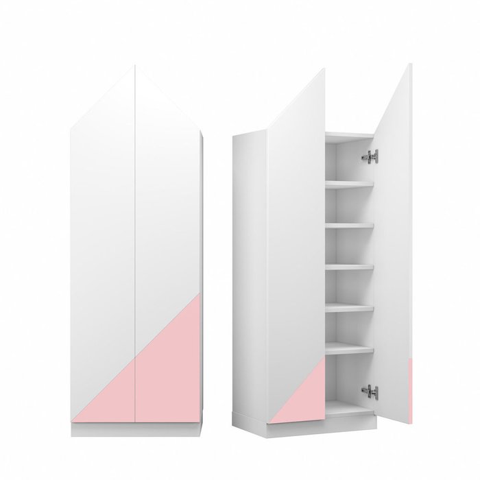 Шкаф Альпы M с фасадом розово-белого цвета 