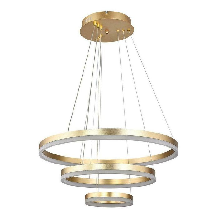 Подвесная светодиодная люстра High-Tech Led Lamps золотого цвета Подвесная светодиодная люстра High-Tech Led Lamps золотого цвета