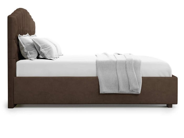 Кровать Lugano без подъемного механизма 140х200 шоколадного цвета - лучшие Кровати для спальни в INMYROOM