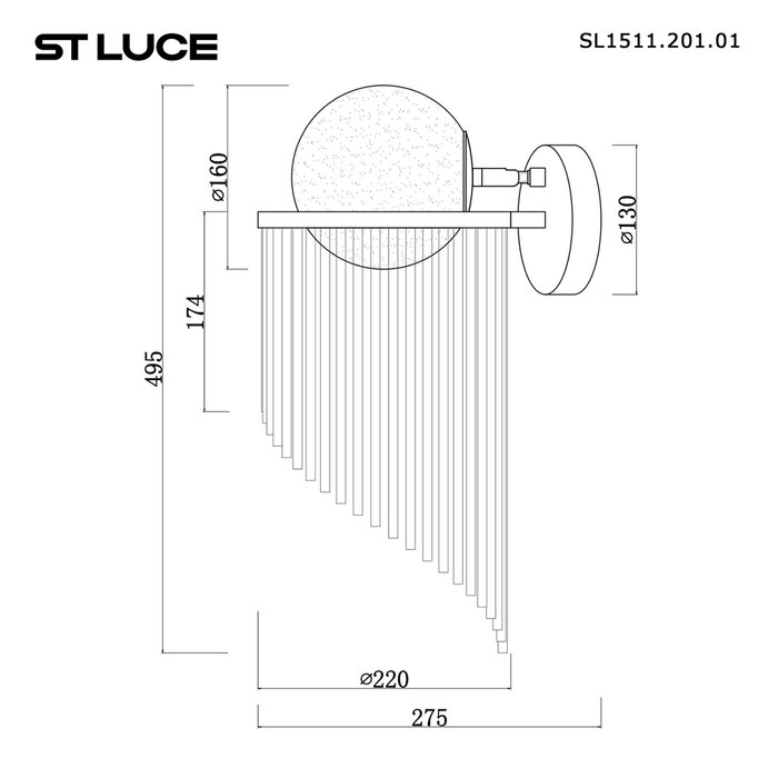 Бра ST-Luce Золотистый/Белый E27 1*60W ALLEGRO - лучшие Бра и настенные светильники в INMYROOM