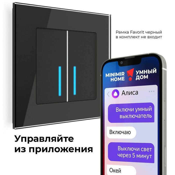 Умный сенсорный выключатель двухклавишный W4520608 Встраиваемые механизмы черные - купить Розетки по цене 10200.0 Умный сенсорный выключатель двухклавишный W4520608 Встраиваемые механизмы черные - купить Розетки по цене 10200.0