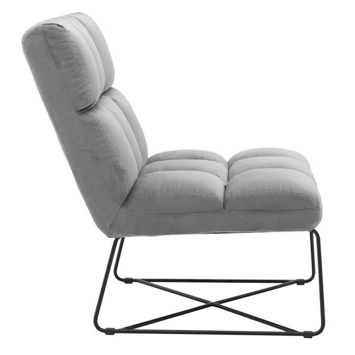 Кресло серого цвета на металлических ножках  - лучшие Интерьерные кресла в INMYROOM