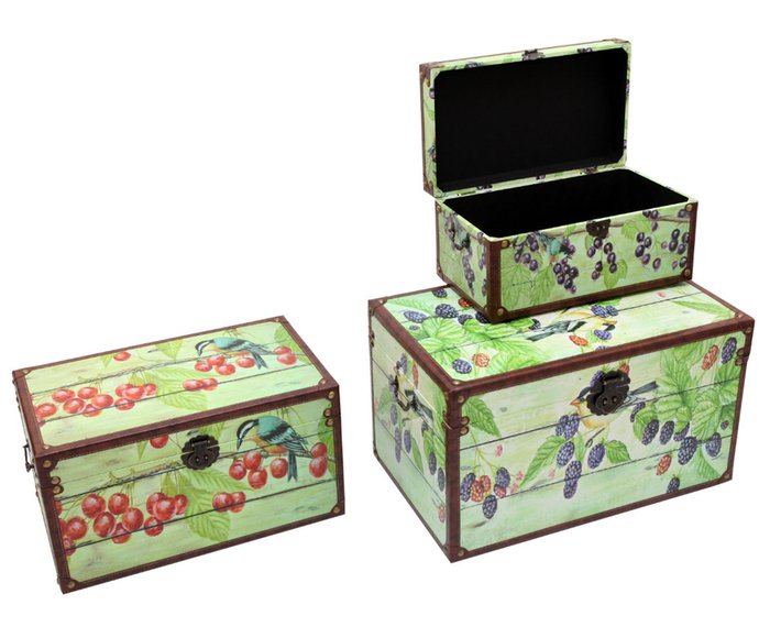 Набор из трех чемоданов из дерева - купить Сундуки по цене 28800.0