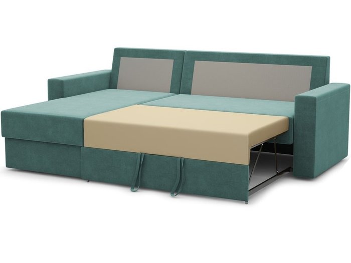 Угловой диван-кровать Лео синего цвета - лучшие Угловые диваны в INMYROOM