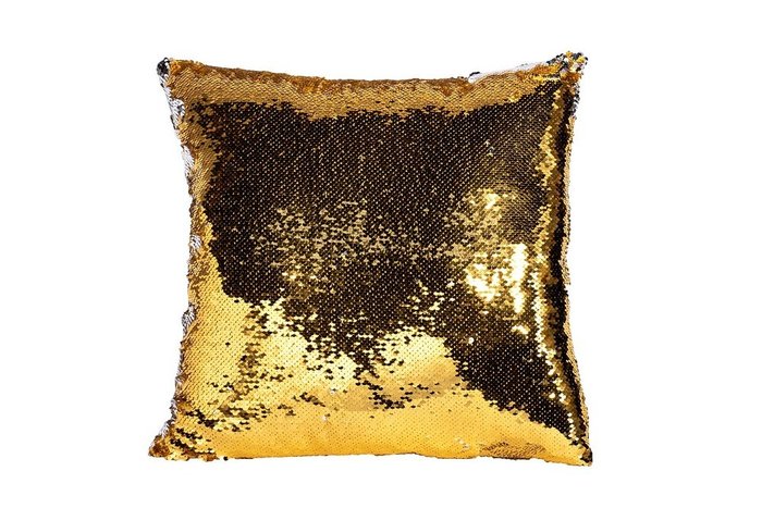 Подушка квадратная с золотыми пайетками