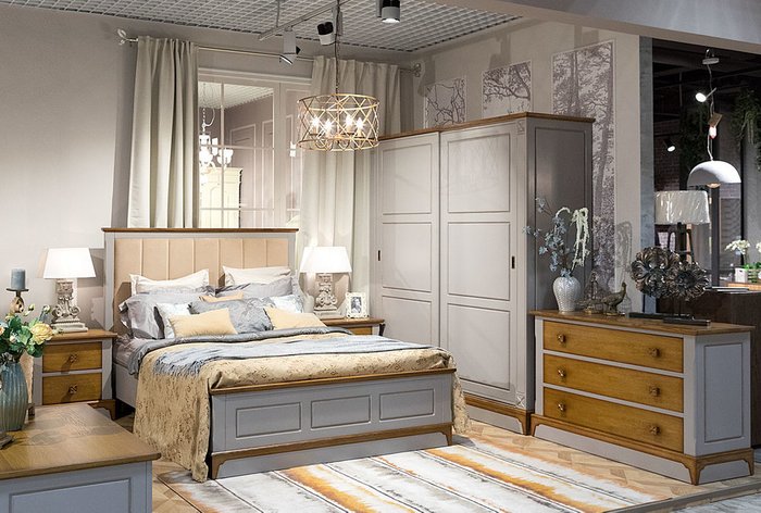 Кровать Brianson 140х200 серо-коричневого цвета - купить Кровати для спальни по цене 66735.0