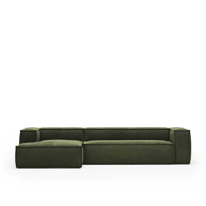 Угловой диван Blok 330 зеленого цвета левый