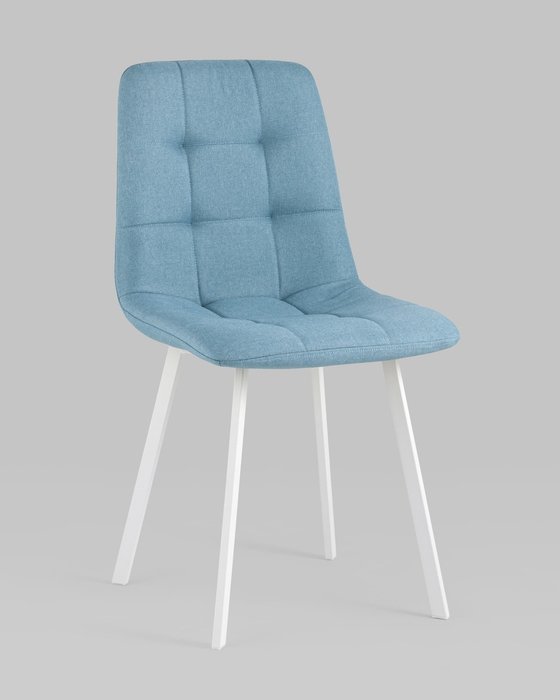 Стул Chilly голубого цвета с белыми ножками - купить Обеденные стулья по цене 4990.0
