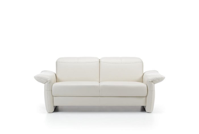 Прямой кожаный диван Zelos белого цвета