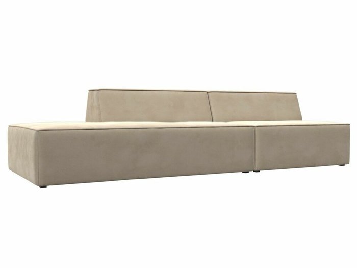 Прямой модульный диван Монс Модерн бежевого цвета левый