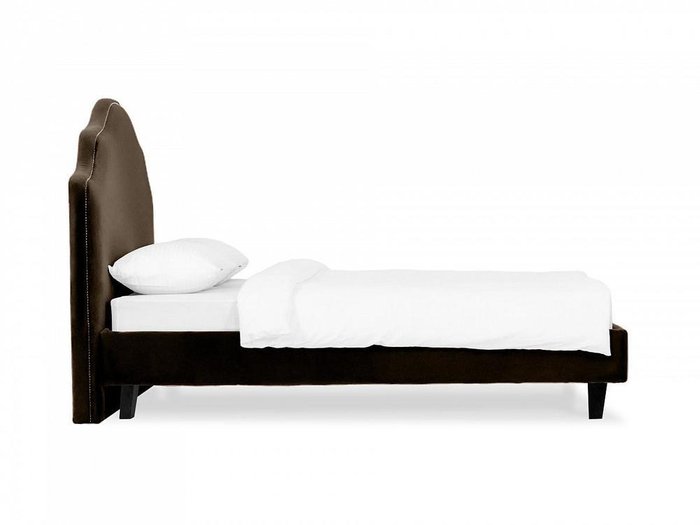 Кровать Queen II Victoria L 160х200 темно-коричневого цвета с черными ножками - лучшие Кровати для спальни в INMYROOM