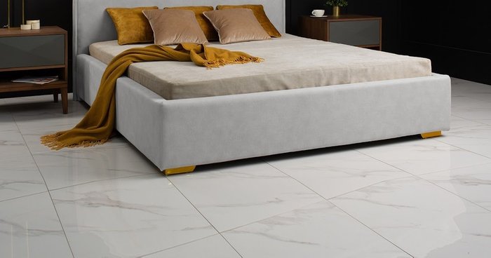 Кровать Holly 160х200 серого цвета - купить Кровати для спальни по цене 79000.0