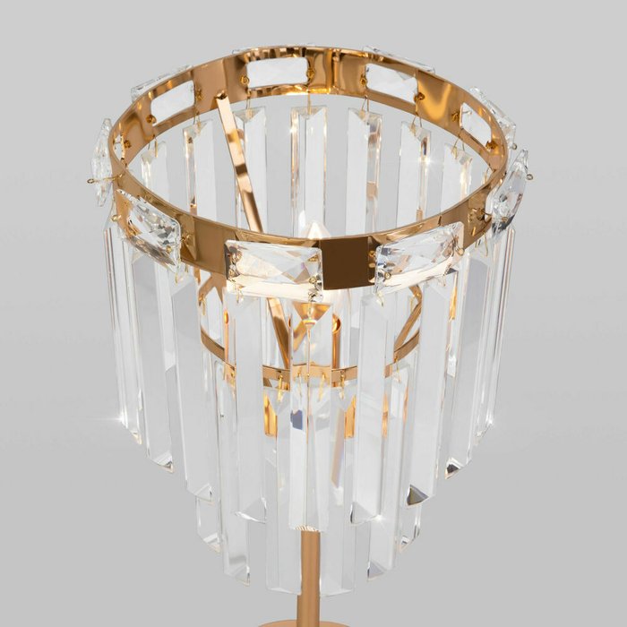Настольный светильник с хрусталем Elegante золотого цвета - лучшие Настольные лампы в INMYROOM