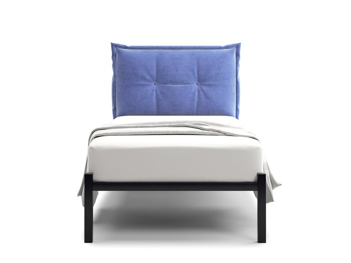 Кровать Лофт Cedrino 90х200 синего цвета без подъемного механизма - купить Кровати для спальни по цене 11000.0